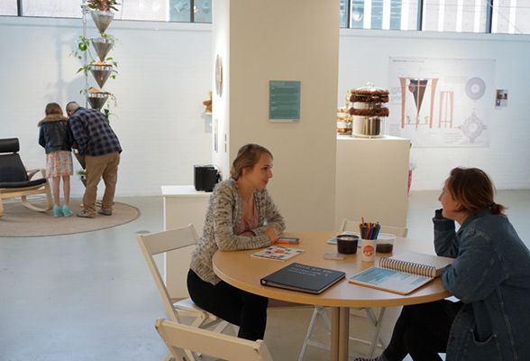 people participating in the Vermiculture Makers Club exhibition